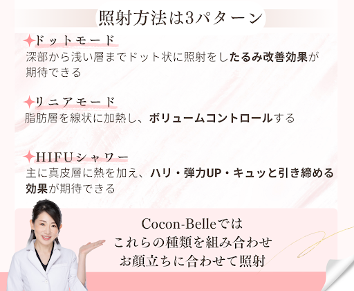 3パターンの照射方法